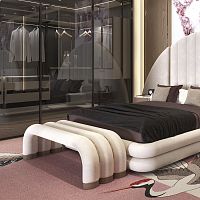 Contemporary ottoman TURNERvelvetpolished brassother shapes