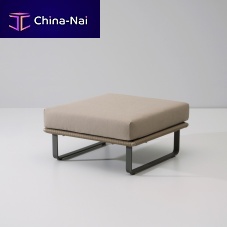 Contemporary pouf BITTAfabricteakaluminum