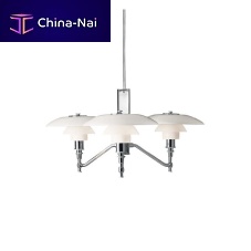 Contemporary chandelier PH 3/2 ACADEMYglassbrasschrome