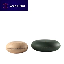 Contemporary pouf OMOSfabricleatherround