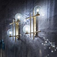Contemporary wall light TRISindoormetalMurano glass