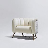 Contemporary armchair DALIfabricbrushed stainless steel