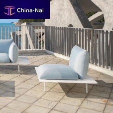 Contemporary fireside chair KONASunbrella®aluminumwith removable cushion