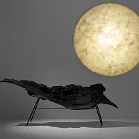 Original design armchair BIOMA+Ofiberglassblack