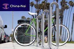 Floor-mounted bike rack OLYMPIAcast aluminumcommercialfor public space