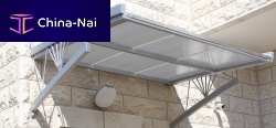 Entrance canopy metalpolycarbonateflat