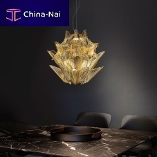 Contemporary chandelier MOIRmetalcommercialsculptural