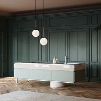 Contemporary kitchen ARCHETIPOwoodenglassisland