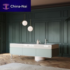 Contemporary kitchen ARCHETIPOwoodenglassisland