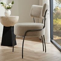 Contemporary chair ENIDindoorlineniron base