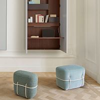 Contemporary footrest LACEfabricleatherby Benjamin Graindorge