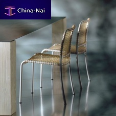 Contemporary chair Alluindoorleatherrope