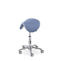 Dental stool HARLEYheight-adjustableon casterssaddle seat
