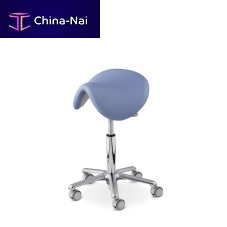 Dental stool HARLEYheight-adjustableon casterssaddle seat