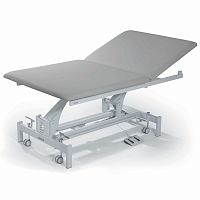 Electric Bobath table GOon casterswith adjustable height backrest2-section