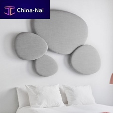 Wall-mounted acoustic panel SATELLITEfabricgraywhite