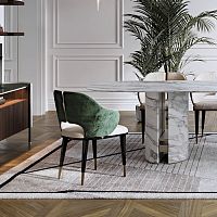 Contemporary chair Augustaindoorfabricmetal base