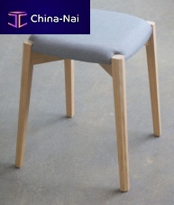 Contemporary stool BALLET birchupholsteredgray