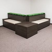 Contemporary garden bench MADERAfiberglasswith backrestmodular
