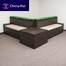 Contemporary garden bench MADERAfiberglasswith backrestmodular