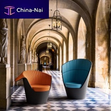 Contemporary armchair CUELLOleatherhigh-backwith folding backrest