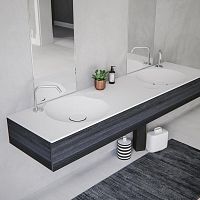 Built-in washbasin EROSION-02 DUALSolid Surfacedoublerectangular