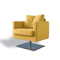 Contemporary armchair SBAIZfabricchromed metalyellow