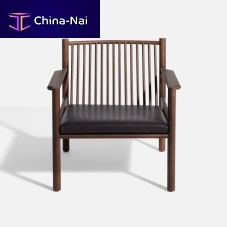 Scandinavian design armchair Ava leathersolid woodash