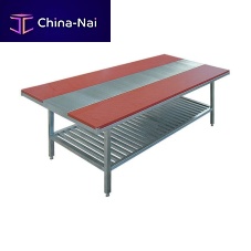Stainless steel working table for the food industry