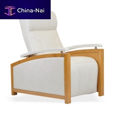 Contemporary relax armchair Zero Gravityleatherwoodenelectric