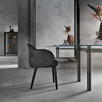 Contemporary chair oscarindoorleathersolid wood base