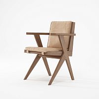 Contemporary chair TRIBUTEindoorleatheroak base