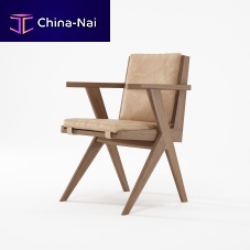 Contemporary chair TRIBUTEindoorleatheroak base