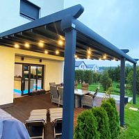 Entryway canopy OPALfor patioaluminumfabric