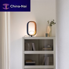 Bedside table lamp FILIPAmetalborosilicate glassleather