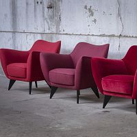 Contemporary armchair NOLAleatherfabricyellow