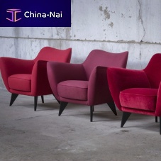 Contemporary armchair NOLAleatherfabricyellow