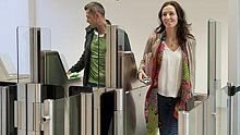Boarding e-gate with biometric reader with boarding pass readerfor airport