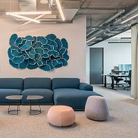 Contemporary pouf PIXfabricleatherround