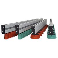 Roller conveyor belt guide