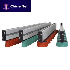 Roller conveyor belt guide