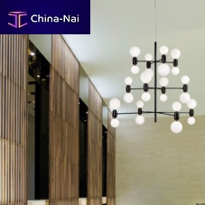 Contemporary chandelier ABALLS 12 blown glasssteelceramic