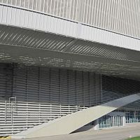 Aluminum solar shading ADLER ICE SCATING ARENA for facadeverticalhorizontal