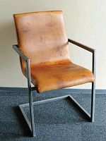Contemporary chair TYSENleathermetal basecantilever