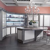 Traditional kitchen NUVOLA lacquered woodmarbleisland