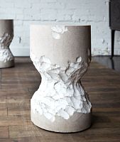 Contemporary stool CS-1limestone basewhite