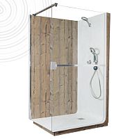Resin shower cubicle ELMER-120-BE-SAPINtempered glassaluminumfixed