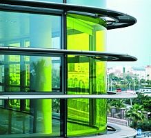 Transparent glass panel VANCEVA®coloredfor facade