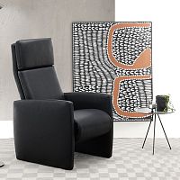 Contemporary relaxing armchair EM 110leatherfabricwith footrest