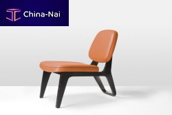 Contemporary fireside chair MOONLOUNGERleathersled base